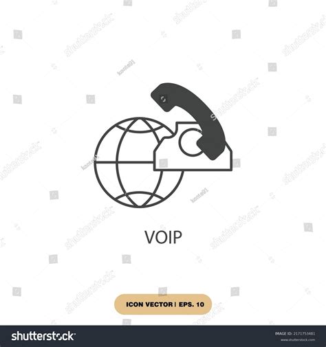 Voip Icons Symbol Vector Elements Infographic Stock Vector Royalty