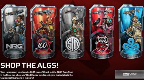 Apex Legends Introduces Algs Team Shop Esports Cosmetics For Tsm Nrg