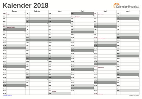 Kalender 2018 Zum Ausdrucken Kostenlos