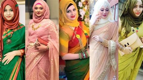 new saree with hijab style how to style hijab with saree different party hijab style with
