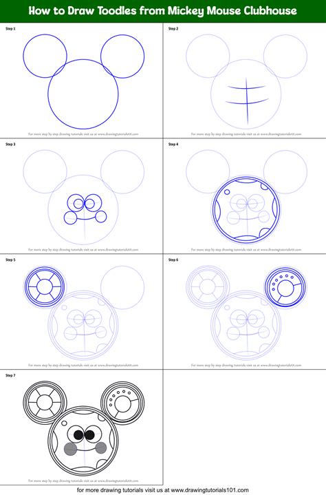 How To Draw Toodles From Mickey Mouse Clubhouse Printable Step By Step