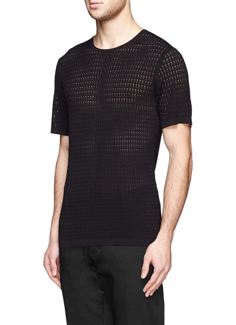 Lyst Neil Barrett Mesh Knit T Shirt In Black For Men