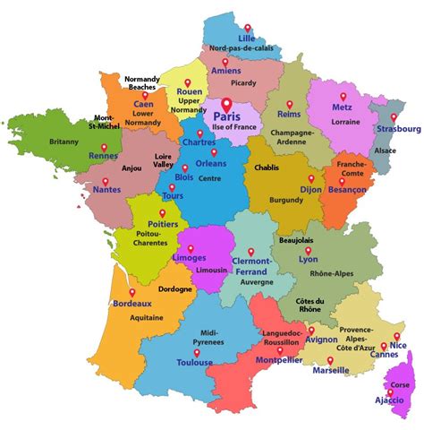 Descargue imagen vectorial de francia mapa. Map of France - JHHotels