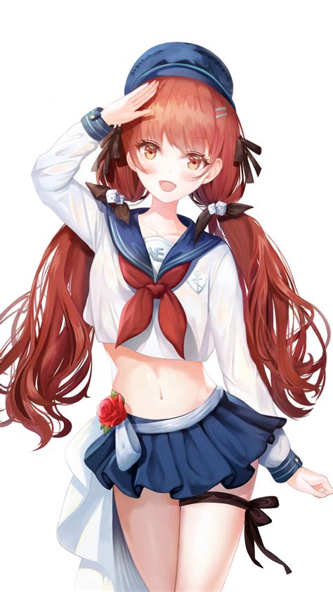 Download 720x1280 Wallpaper Anime Girl Long Hair Red Head Beautiful
