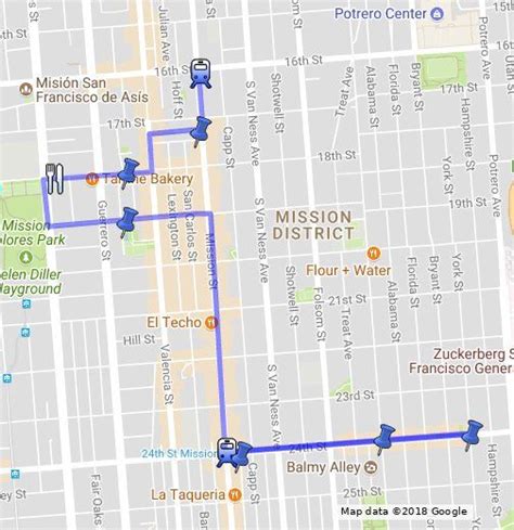 A Map Of San Franciscos Vibrant Mission District Focused On Viewing