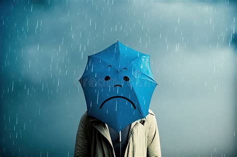 Sad Person Standing In The Rain On Blue Monday The Most Depressing Day