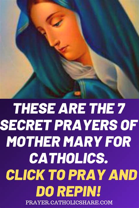 Virgin Mary’s Seven Powerful Secret Prayers Revealed Prayers Power Of Prayer Mother Mary