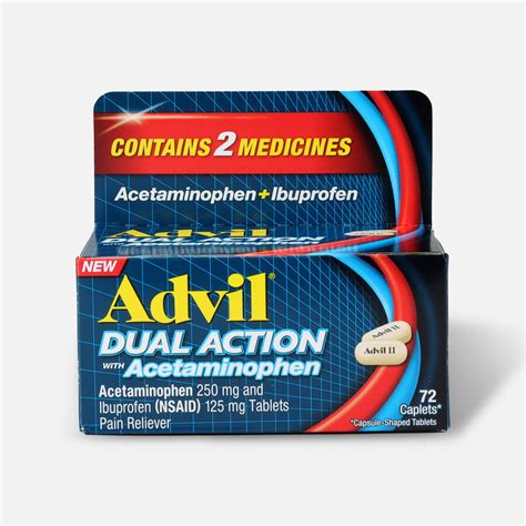 Advil Dual Action Coated Tablets Acetaminophen Ibuprofen