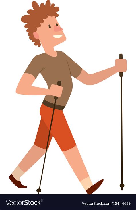 Nordic Walking Sport Character Royalty Free Vector Image