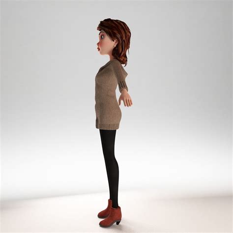 3d Model Cartoon Girl Rigged Vr Ar Low Poly Rigged Cgtrader