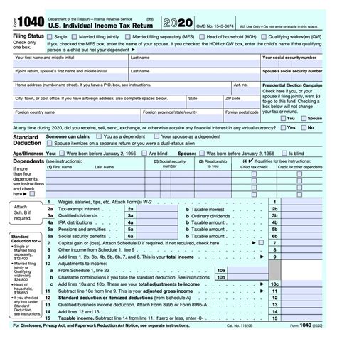 Irs Releases Form 1040 For 2020 Spoiler Alert Still Not A Postcard