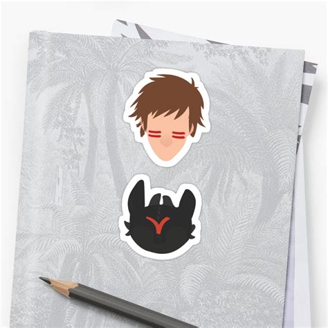 Hiccup And Toothless Sticker By Tcarias Redbubble