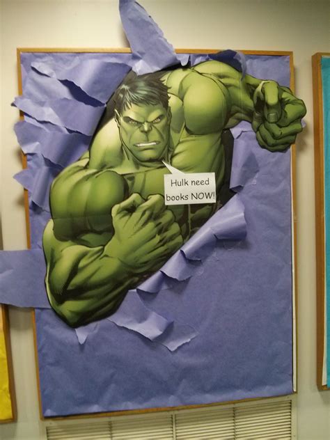 Src 2015 Library Displays For Superheroes Hulk Need Books Now School