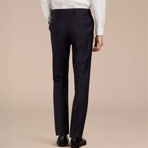Modern Fit Wool Mohair Trousers In True Navy Men Burberry United States