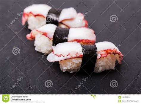 Tako Nigiri Sushi Stock Image Image Of Sauce Fresh 108404215