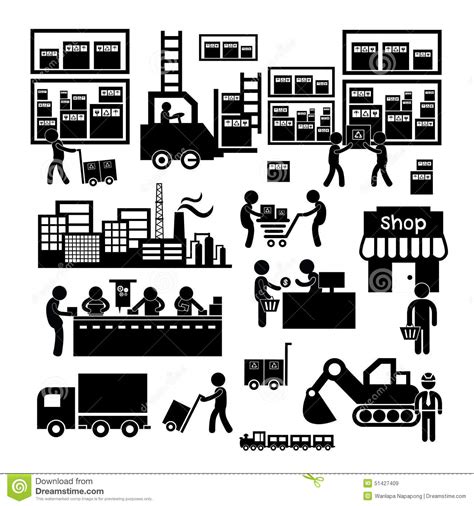Manufacturer And Distributor Icon Stock Vector Illustration Of