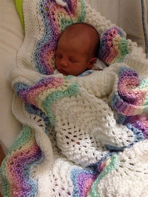 Ravelry Feather And Fan Rainbow Baby Blanket Pattern By Cathy Waldie