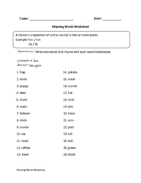 Rhyming words worksheet first grade. Rhyming Words Worksheet | Englishlinx.com Board | Pinterest