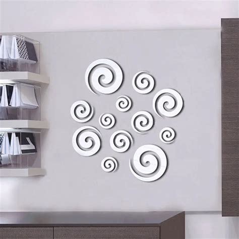 12pcs Circles Wall Stickers Mirror Style Removable Decal Vinyl Art