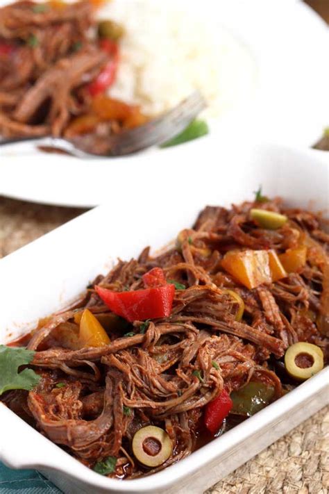 Shredded Ropa Vieja Beef On A Serving Plate Beef Recipes Easy