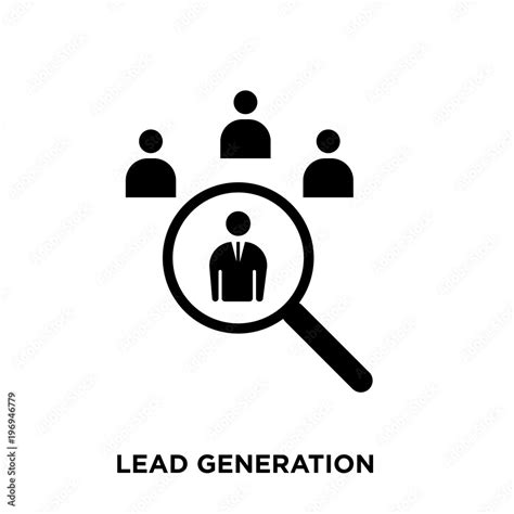 Lead Generation Icon On White Background In Black Vector Icon