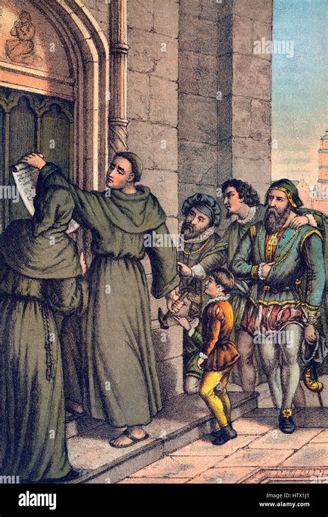 Martin Luther Nailing His 95 Theses On The Door Of The Castle Church Of