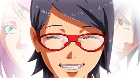 Hd Wallpaper Sarada Uchiha Sasuke Sakura Anime Glasses Close Up