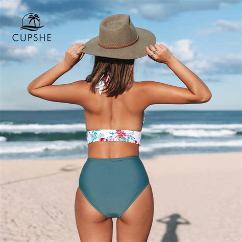 Other Outdoors CUPSHE Ruffled Halter High Waist Bikini Sets Swimsuit