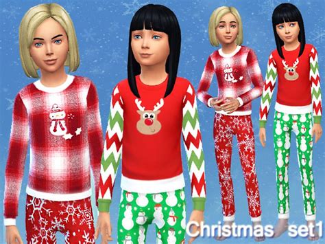 Pinkzombiecupcakes Christmas Pyjama Flannel Set 1 Sims