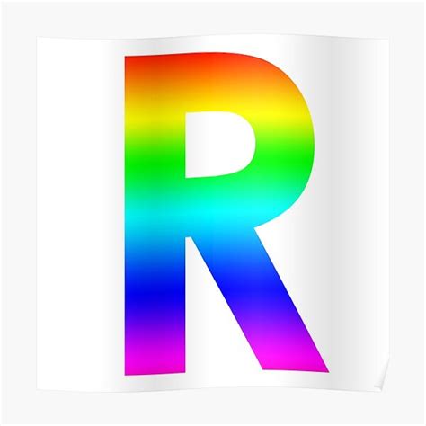 The Letter R Monogram In Rainbow Gradient Poster For Sale By