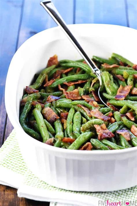 BEST Green Beans With Bacon Brown Sugar Glaze FIVEheartHOME