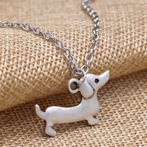 Cute Gold Dog Necklace For Women Animals Puppy Doggy Pendant Vintage