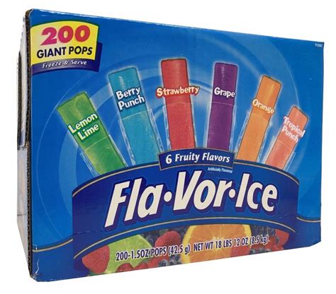 Flavorice Giant Pops 6 Fruity Flavors 15 Oz Each Freeze And Serve 18l
