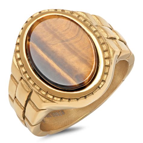 A fashionable or trendy gold ring for men will never fail to attract attention wherever you go. Gold Plated Tiger Eye Ring (Size 9) - HMY Jewelry - Touch ...