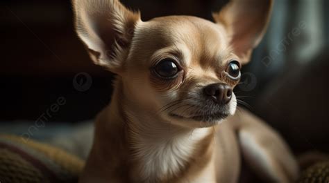 Small Chihuahua Dog Is Looking Into The Camera Background Dog Picture
