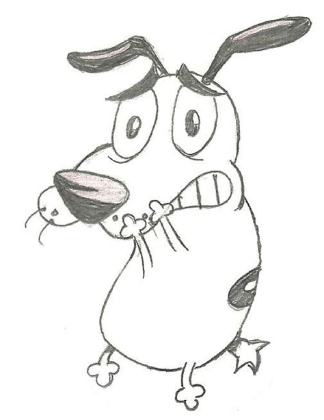 Courage The Cowardly Dog Drawing Pencil Sketch Colorful Realistic
