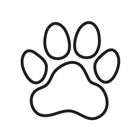 Dog Paw Print Outline Illustrations Royalty Free Vector