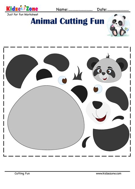 Cutting and Pasting Activity with Panda - KidzeZone