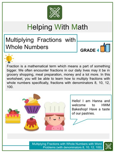 Multiplying Whole Numbers Word Problems Worksheets