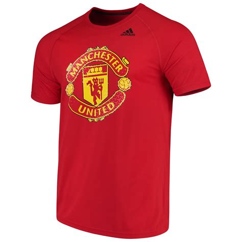 Mens Adidas Red Manchester United Primary Logo Ultimate T Shirt