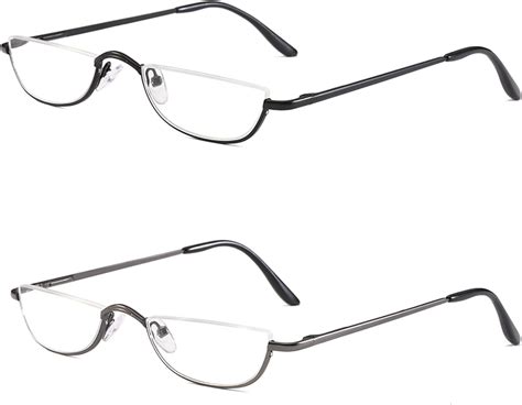 kokobin half reading glasses 2 pairs half rim metal frame glasses spring hinge