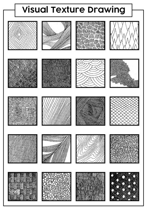 13 Best Images Of Texture Line Drawing Techniques Worksheet Art