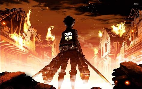 Download Fire Eren Yeager Anime Attack On Titan Hd Wallpaper