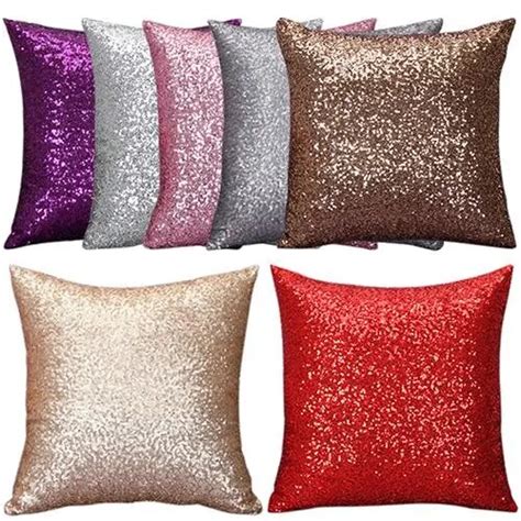 2016 Hotbest Sequins Pillow Case Pure Color Throw Home Decor 9ikx In