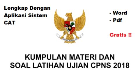 Gunakanlah kumpulan soal tes cpns 2018 dibawah sebagai latihan menjelang. Contoh Soal Tes CPNS 2018 File format PDF dan Word ...