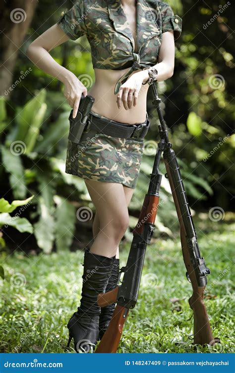 Asian Female Soldiers Many Action Stock Image Image Of Asian Danger 148247409
