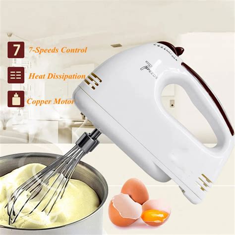 7 Speed Handheld Mixer Food Blenders Double Whisk Electric Egg Mixer