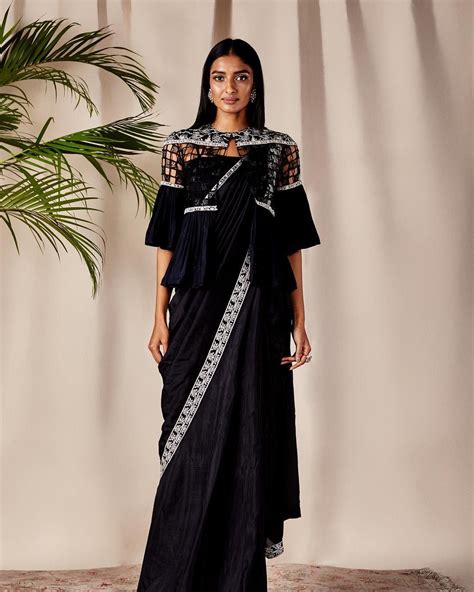 Ridhispicks Aiza Cocktail Saree With An Embellished Jacket Featuring