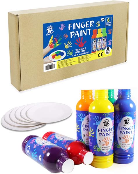 Tbc The Best Crafts Finger Paint Non Toxic Washable 6 Count Kids Art