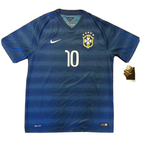 201415 Brazil Away Jersey 10 Neymar Jr Large Soccer World Cup New
